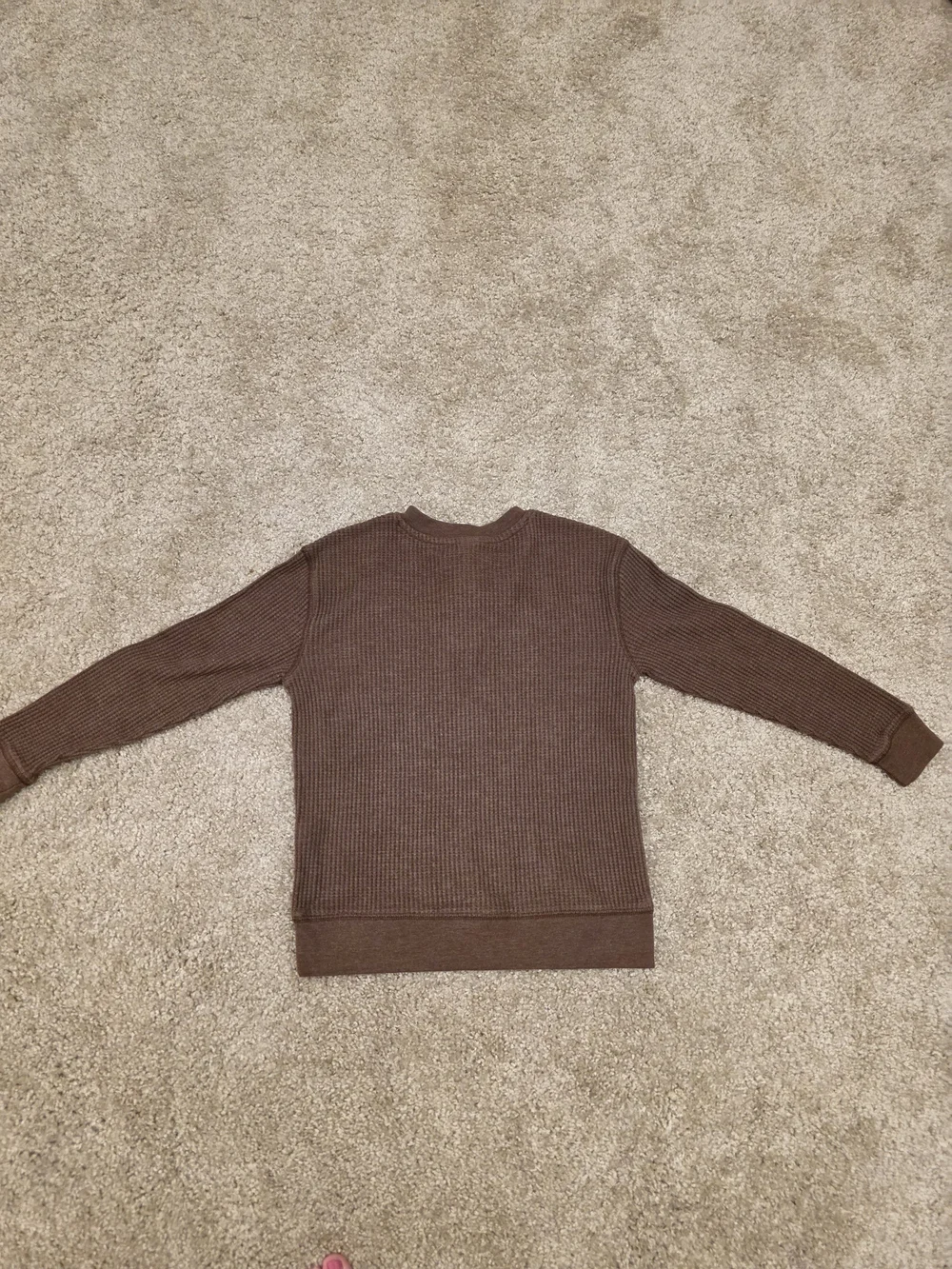 Old Navy Boys Brown Waffle Knit Henley Thermal - Sz M(8)